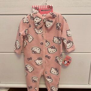 Hello Kitty Pink Quilted Footie Onesie